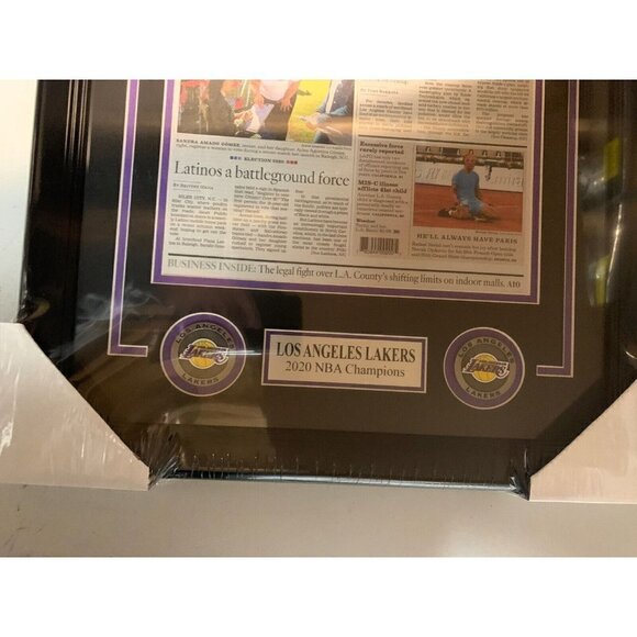 Lakers 2020 NBA Champions Los Angles Times Orignal Newspaper Framed - Picture 2 of 2